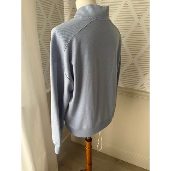 Travis Mathew Women’s Large Heather Blue Bristol Half Zip Pullover - Picture 5 of 8